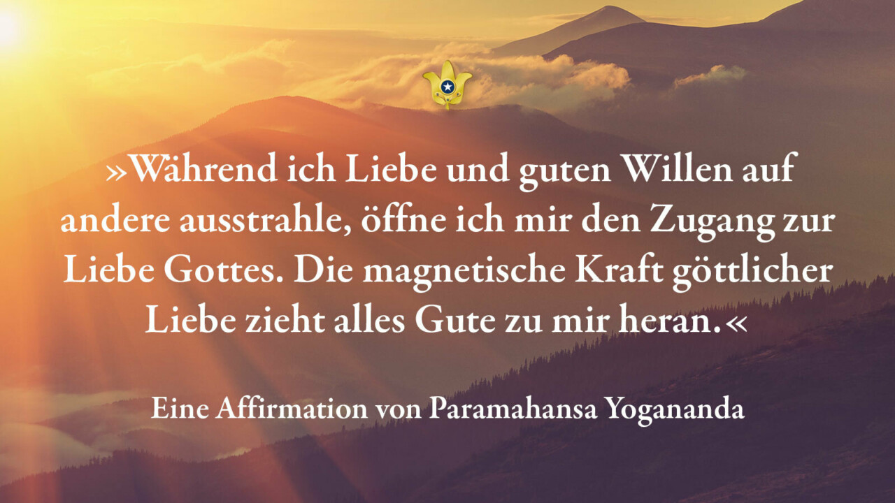 Affirmation Card Radiate Love and Goodwill German