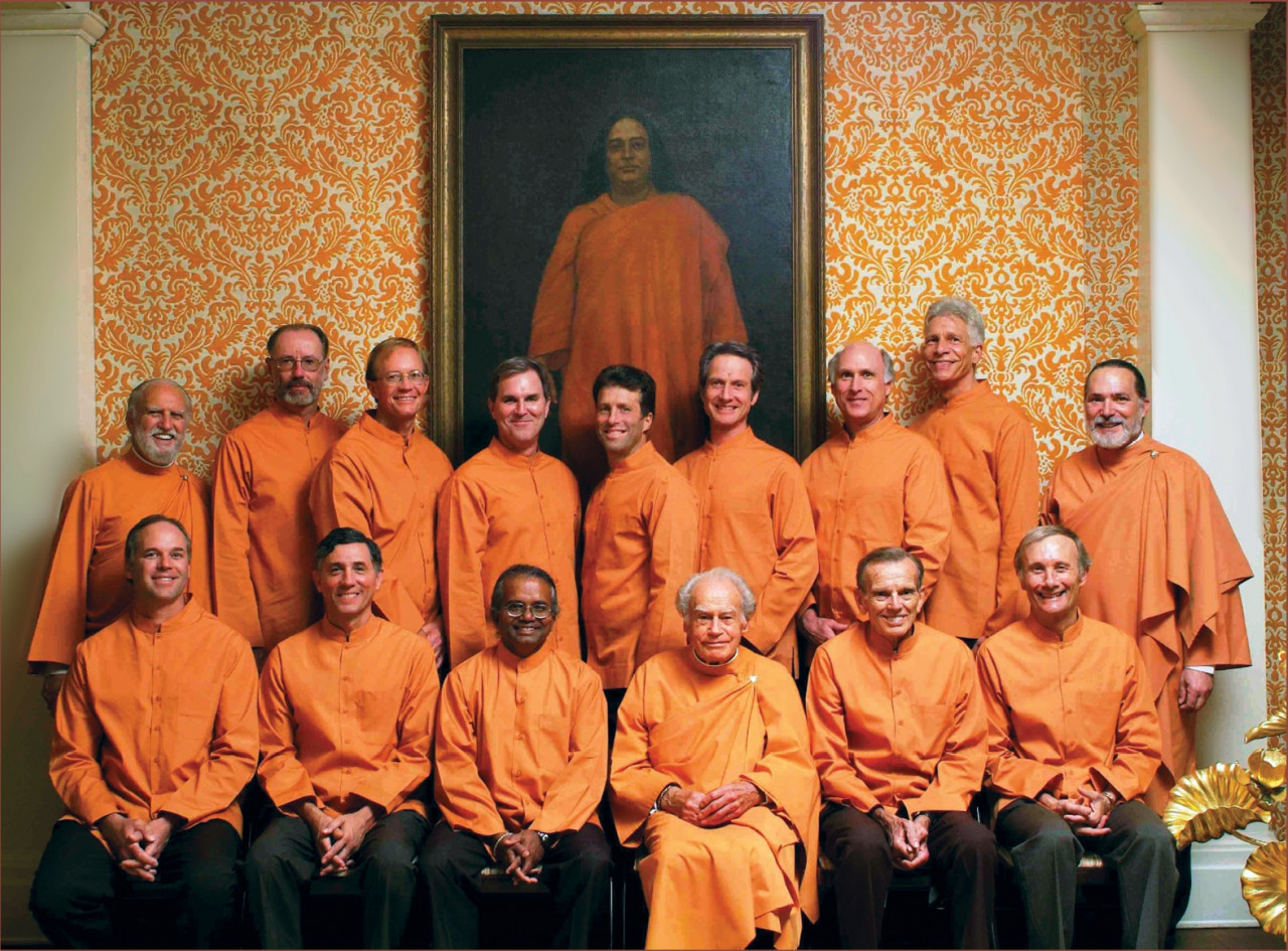 Sannyas Anandamoy With New Initiates Into The Swami Order